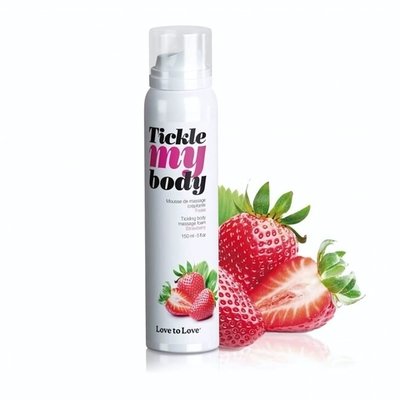 Массажная хрустящая пенка Tickle My Body Strawberry с ароматом клубники - 150 мл.