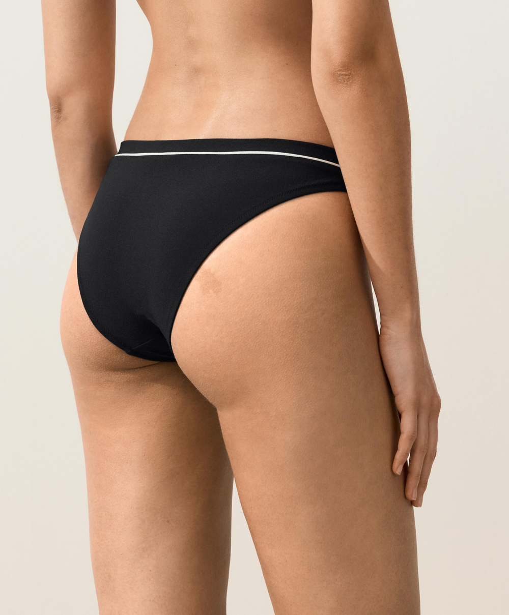 OYSHO Классические трусики-бикини с контрастными деталями, черный