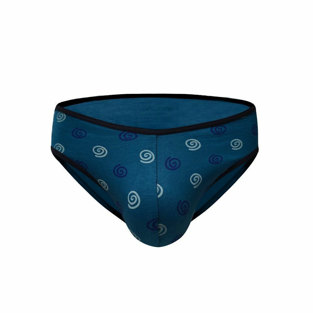 Мужские трусы слипы бирюзовые с черной окантовкой E5 Underwear Cotton