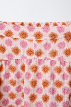ZARA ЮБКА-ШОРТЫ С ПРИНТОМ «СОЛНЦЕ», РОЗОВЫЙ