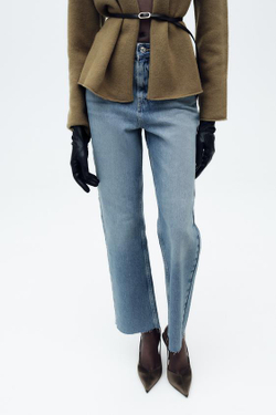 ZARA ДЖИНСЫ Z1975 STRAIGHT LEG HIGH WAIST, ИНДИГО