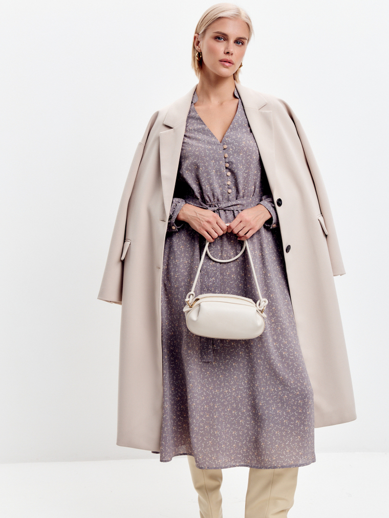 Платье миди со съемным поясом