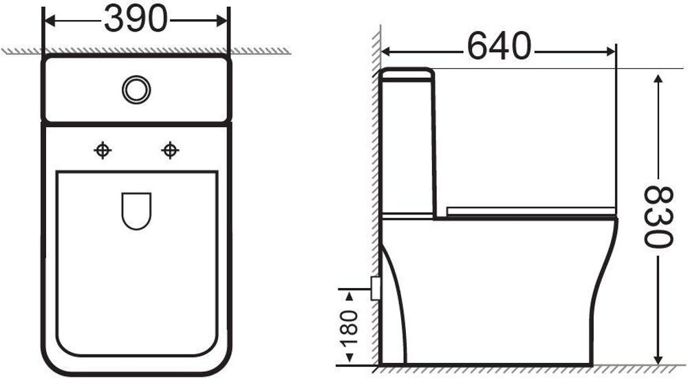 Чаша напольного унитаза Aquanet Rimless Cube 2-C CL-12288