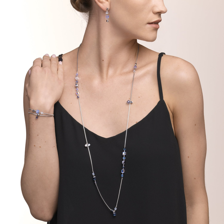 Серьги Coeur de Lion Crystals Silver-Blue 5066/21-0700 цвет голубой, серебряный