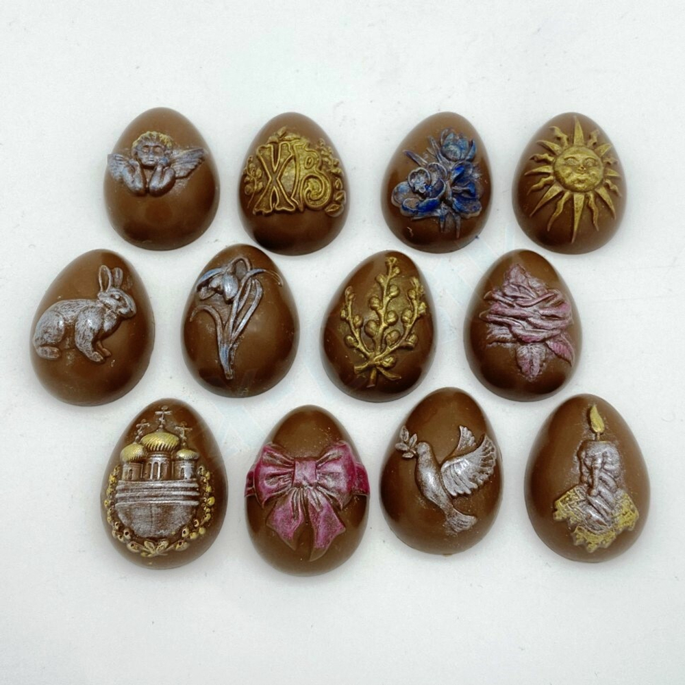 Форма пластиковая для конфет Яйца ассорти МИНИ (12 ячеек)