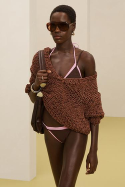 ZARA СВИТЕР С ДЛИННЫМИ РУКАВАМИ, КОРИЧНЕВЫЙ