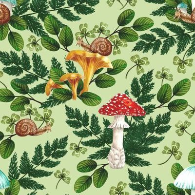 Лесное царство на светло-зеленом