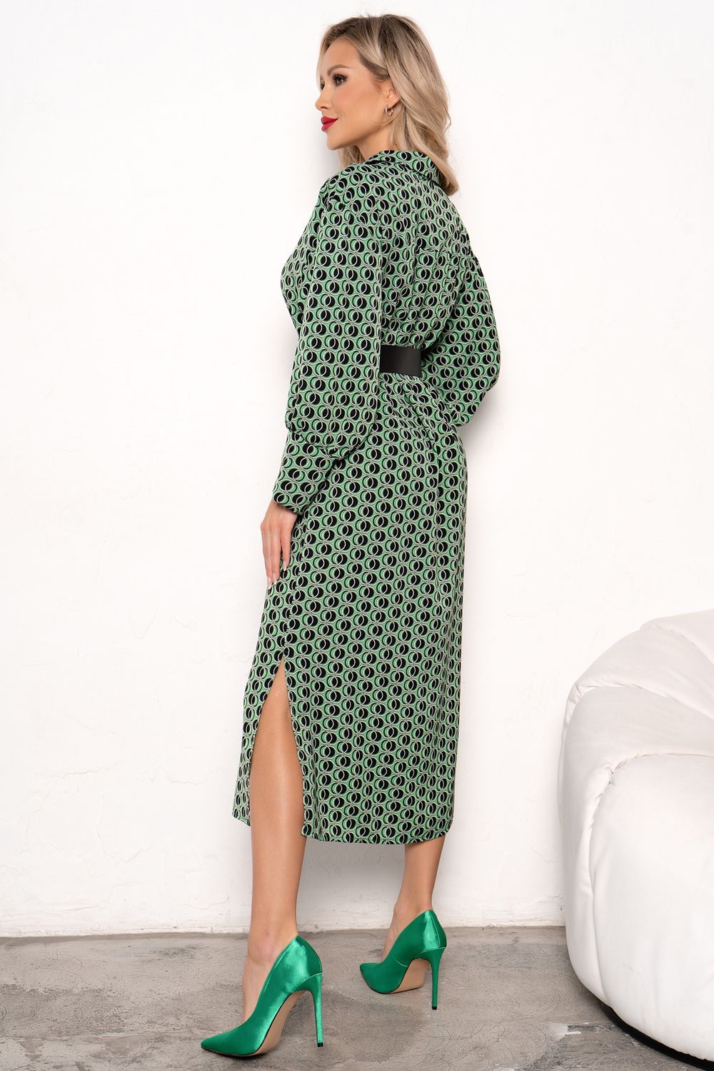 Платье Делиса (зеленый/черный) Р11-1191/3 Nikol (Акция)