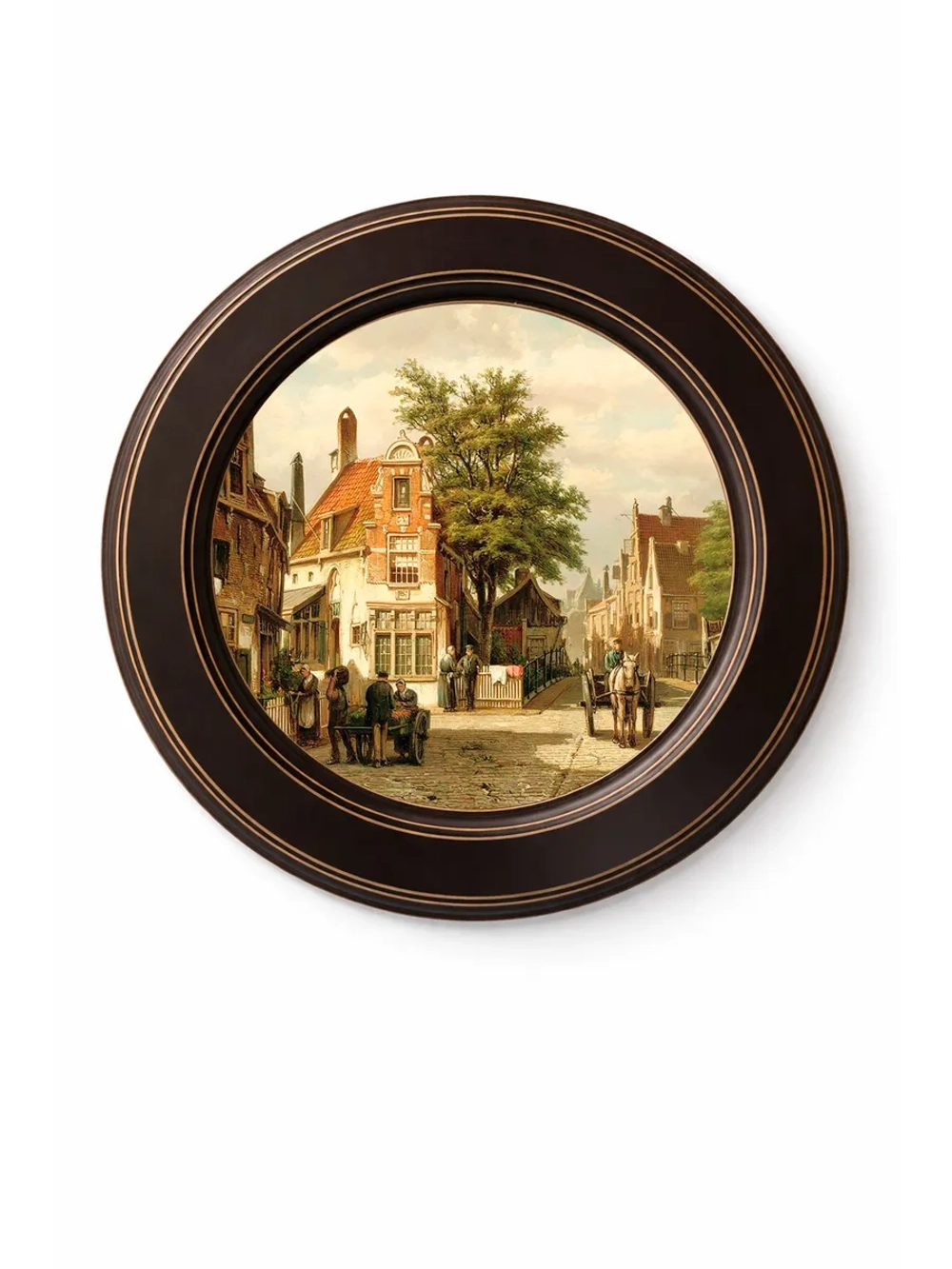 Картина на стену в круглой раме на холсте 27 см