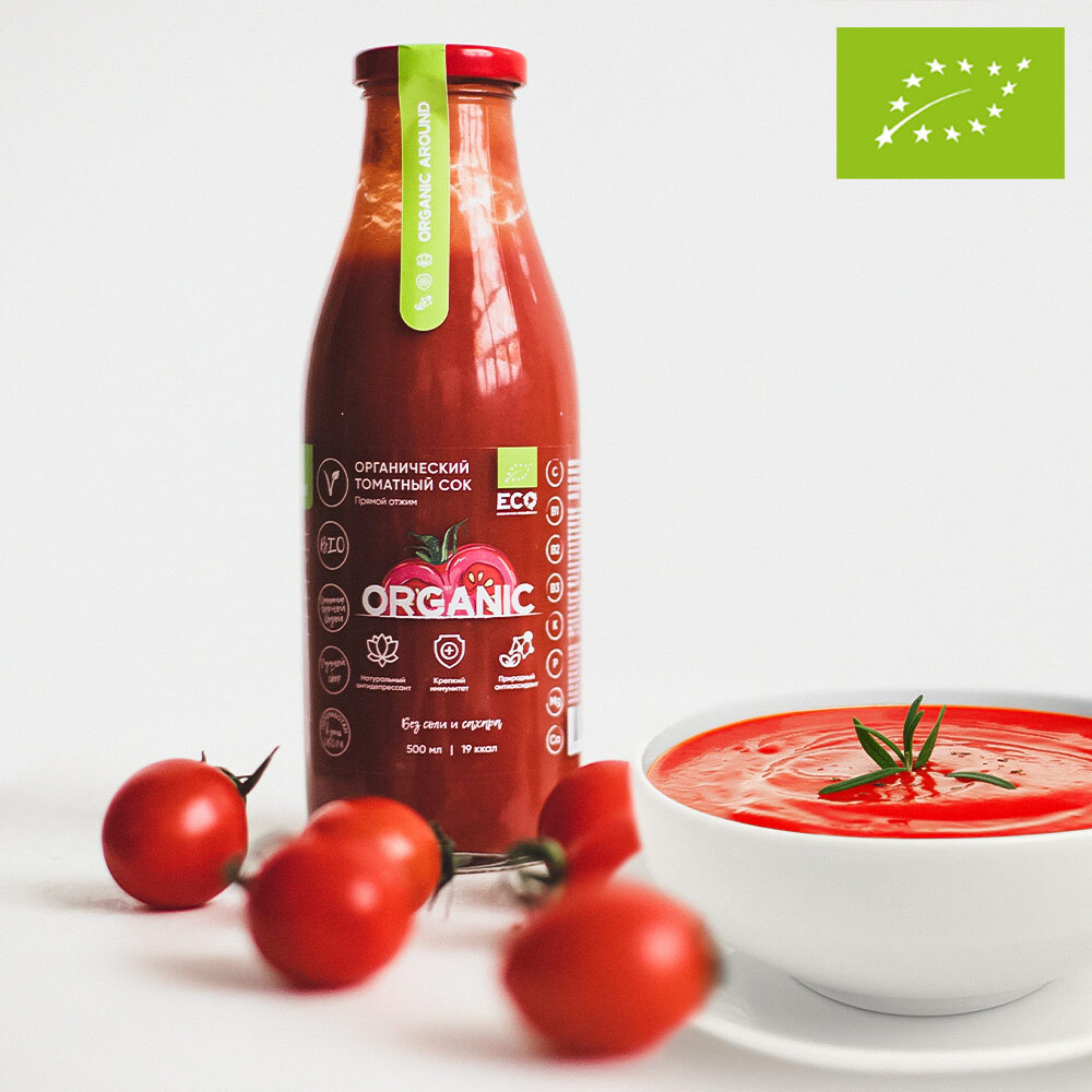 Пюре томатное органическое "Organic Around", 500 мл