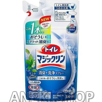 Спрей-пенка для туалета с ароматом мяты 330 мл KAO Toilet Magiclean (мягкая упаковка)