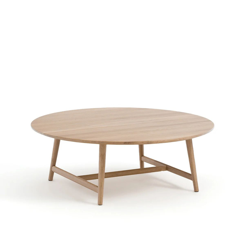 Журнальный столик, 100х100х36, Хаше, круглый, деревянный, дубовый, La Redoute