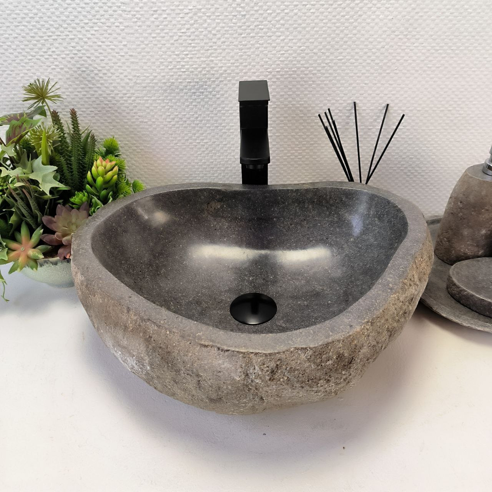 Раковина из речного камня RS-63553 (47*39*15) 0122