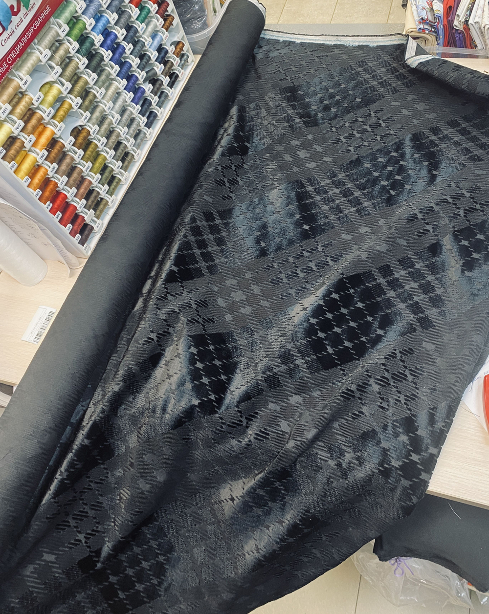 Ткань на пиджак (Италия) 51% хлопок 49% шелк ш-145см 1м