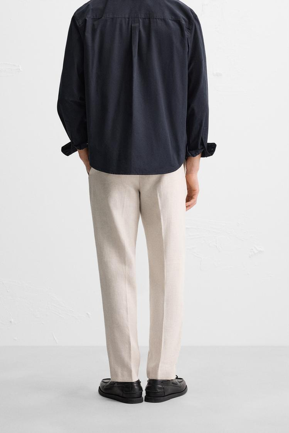 ZARA БРЮКИ ИЗ 100% ЛЬНА, ПЕСОЧНЫЙ