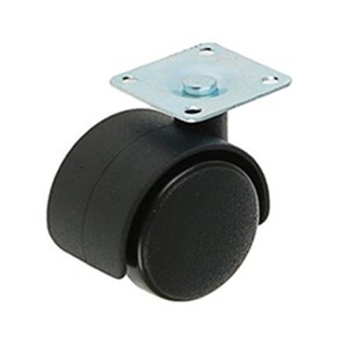 Колесо мебельное, черное 40мм, без тормоза, с площадкой