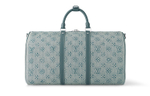 LOUIS VUITTON Keepall Bandouliere 50 Monogram Washed Denim Coated Canvas