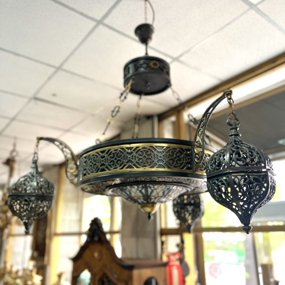 Винтажная люстра 3-х рожковая