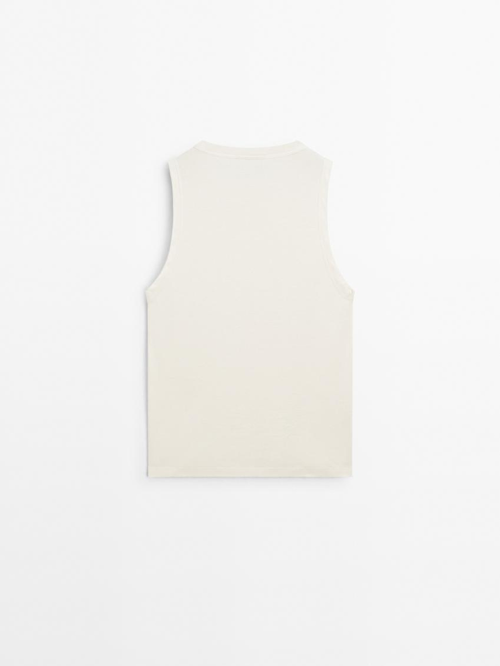 Massimo Dutti Топ из 100% хлопка, натуральный, кремовый