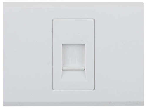 Розетка СВЕТОЗАР ″ЭФФЕКТ″ телефонная, одинарная, без вставки и рамки, цвет белый
