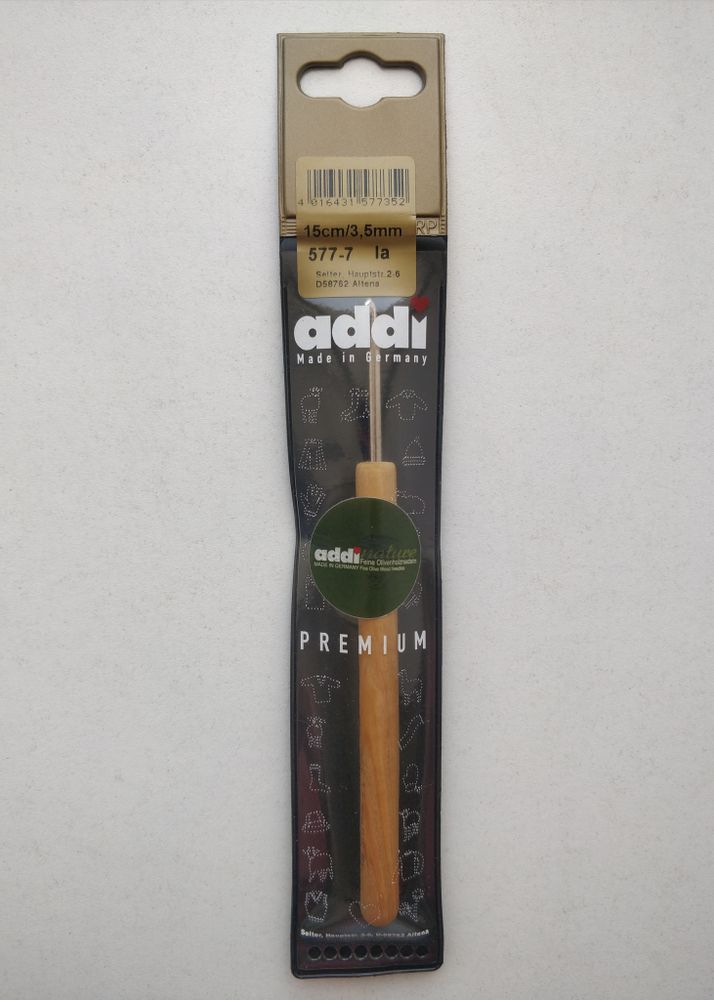 Крючок Addi с ручкой из оливкового дерева - 3,5мм