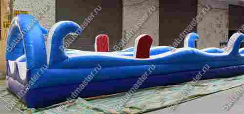 Водная горка с надувным дном, на подкачке ТУРБО "Под волной", 40*5*3 м