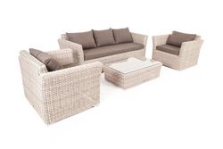 "Капучино" лаунж-зона из искусственного ротанга, цвет бежевый