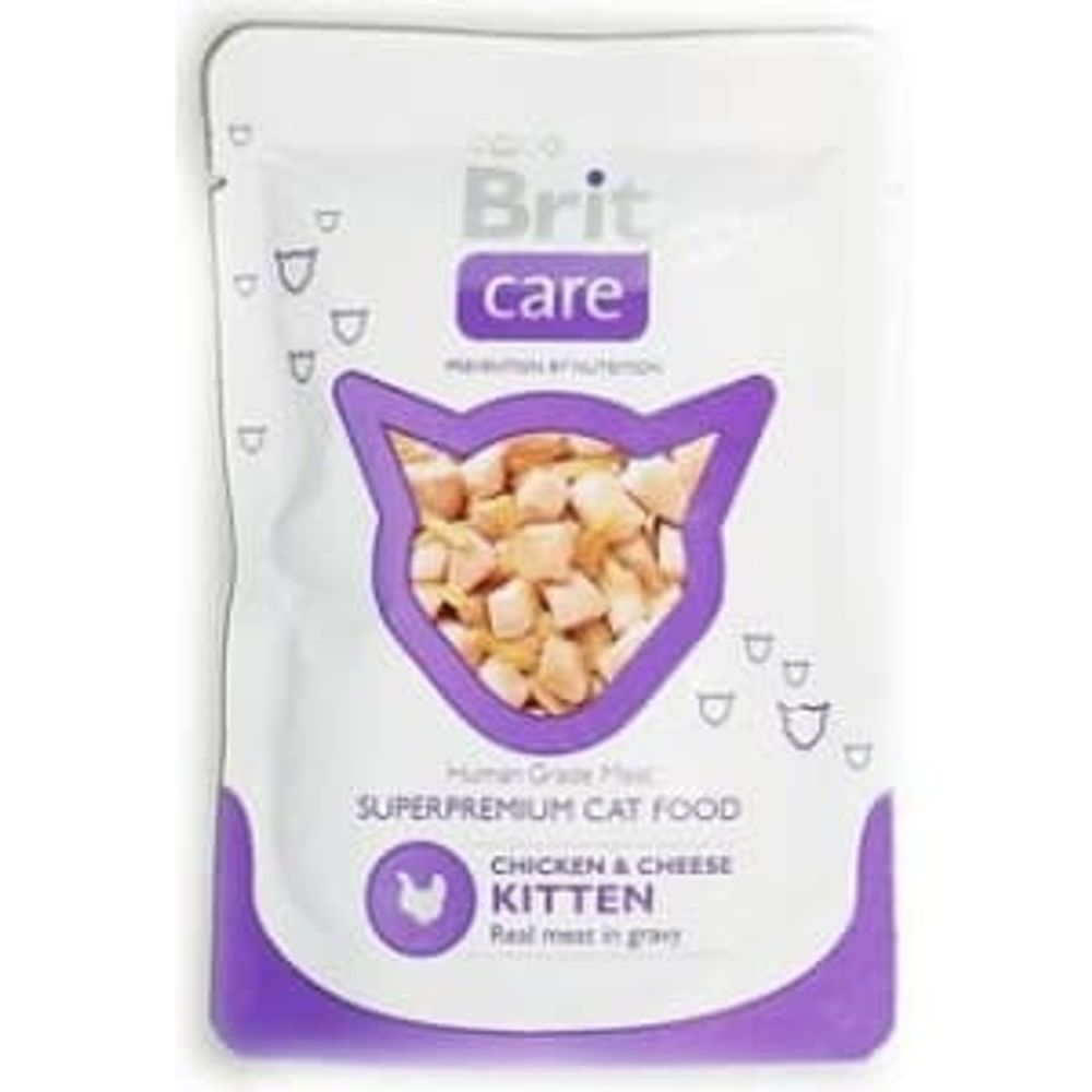 Brit Care Cat Пауч д/котят  &quot;Курица и сыр&quot; 80гр
