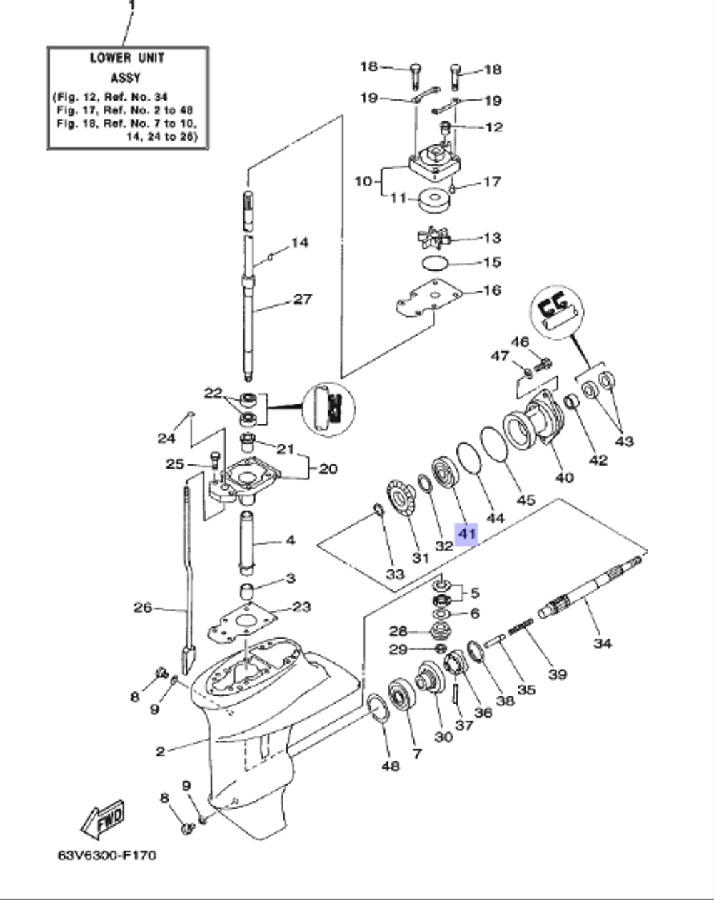Подшипник шестерни Yamaha 9.9-20лс (933060050100)