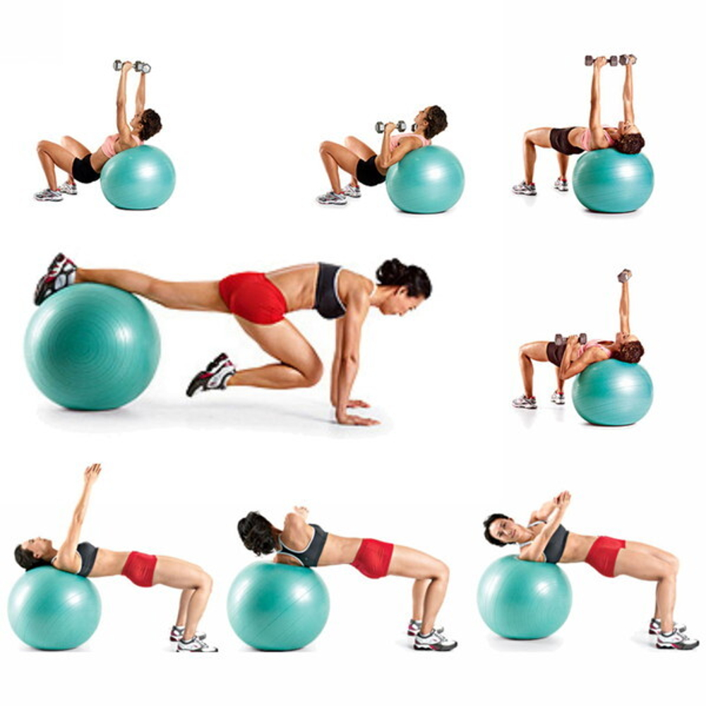 Фитбол Sportage полумассажный 75 см 1000гр ( с насосом), Фуксия