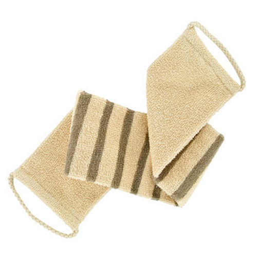 Массажная полосатая мочалка из органического хлопка и органического льна Forster’s