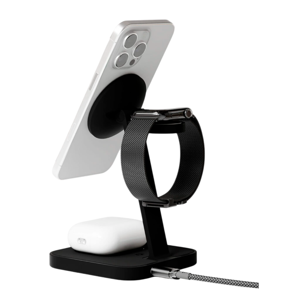 Зарядная станция MagSafe VLP Unity Power для iPhone, Apple Watch и AirPods (Qi2) Беспроводная зарядка: Qi 15 Вт, Qi 5 Вт, магнитное крепление для зарядки Apple Watch (Qi 3 Вт). Проводная зарядка: нет. Сертификация Qi2. Есть LED-индикация