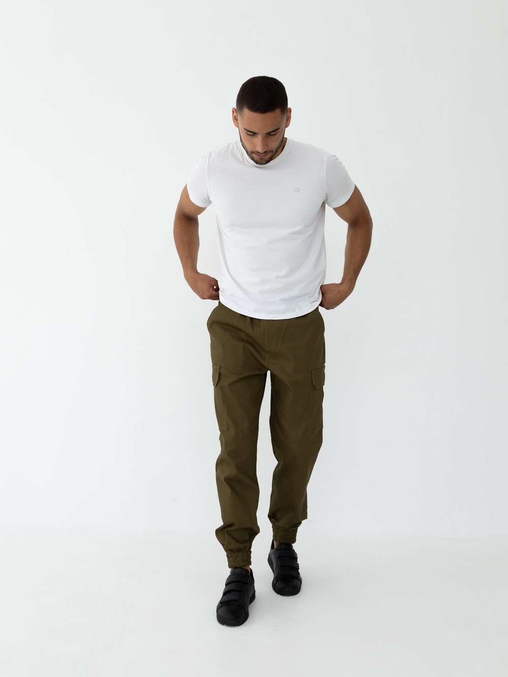 Джоггеры карго хлопковые. Хаки