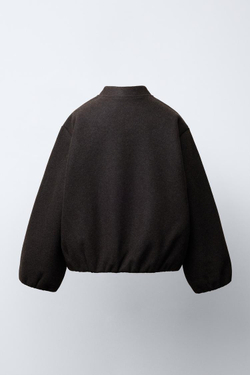 ZARA МЯГКАЯ КУРТКА-БОМБЕР, КОРИЧНЕВЫЙ