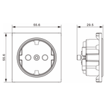 Накладка для розетки Schuko с заземлением, со шторками 16A 250 В~, серия A07