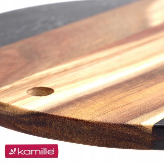 Доска сервировочная из акации и мрамора Kamille KM 10083 (25х1,2 см.)