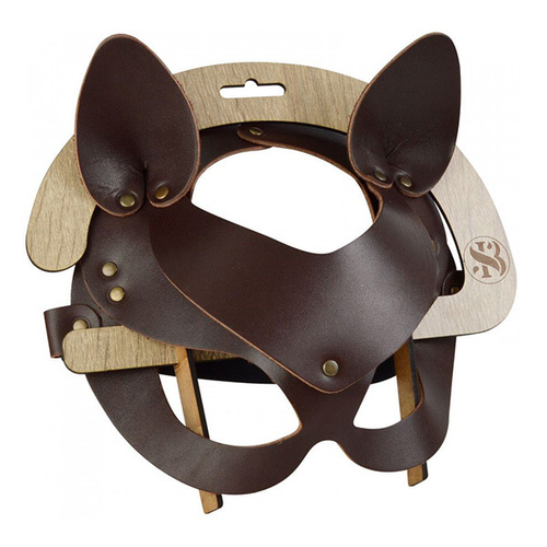 Коричневая кожаная маска Кошечка Sitabella BDSM Accessories 3438-8
