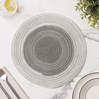 Салфетка сервировочная на стол Градиент, d=30 см (серый)