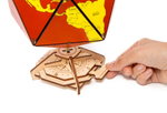 Конструктор деревянный 3D EWA Глобус Икосаэдр с секретом (шкатулка, сейф) красный