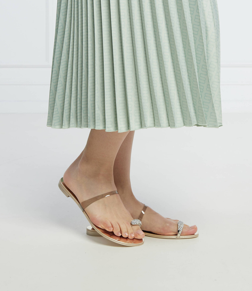 кожаное вьетнамки Giuseppe Zanotti - серебряный(I100004)