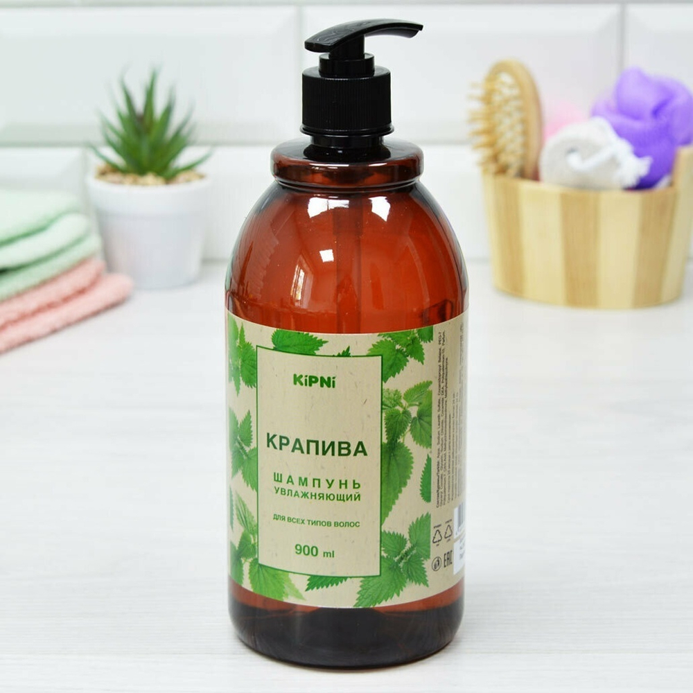 Шампунь 900мл "Крапива" увлажняющий для всех типов волос