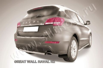Защита заднего бампера (нержавейка) Haval H2 (2014-2023) d57 короткая