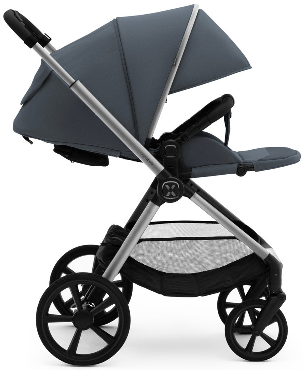 Коляска Agex Life 3 в 1 хромированная рама с автокреслом i-Safe S Grey ALG590 Chrome Grey (Серый)
