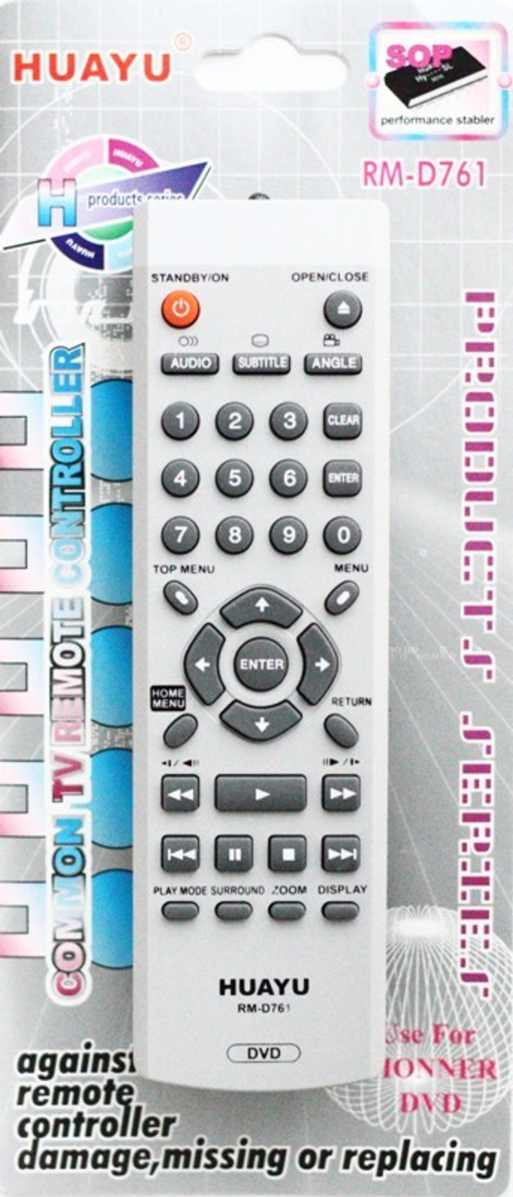 Пульт ДУ для PIONEER RM-D761 универсальный