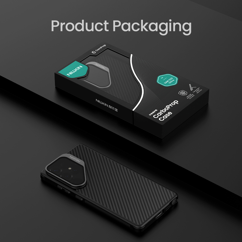 Чехол из карбона с MagSafe для Samsung Galaxy S25 Ultra, серия CarboProp Magnetic (версия с прозрачной крышкой) от Nillkin