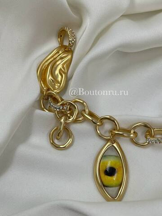 Браслет Скиап. с подвесками матовое золото