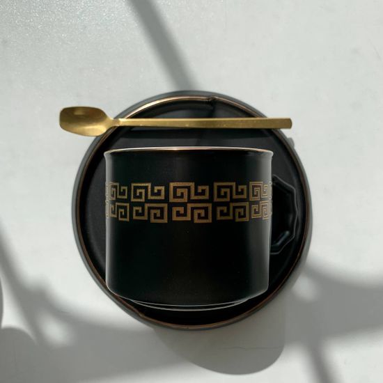 Чайная пара с ложкой «Орнамент», чашка 8×6 см, 220 мл, блюдце