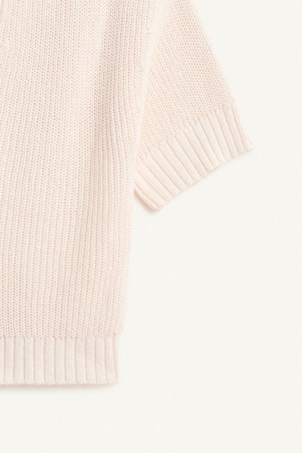 ZARA ТРИКОТАЖНАЯ РУБАШКА-ПОЛО, СВЕТЛО-БЕЖЕВЫЙ