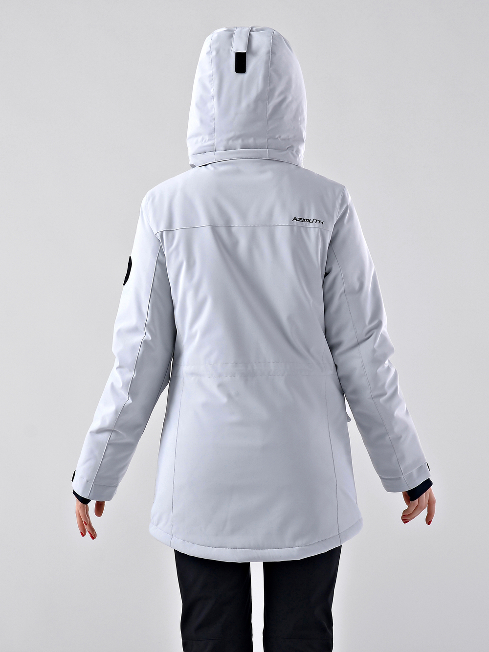 Женская удлиненная демисезонная куртка-парка В 123/22923_132 Светло-серый
