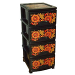 Комод "ДЕКОР"4-х "Хохлома" черн РП-421